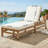 Light Teak Outdoor Lounge Chair, Made Of Solid Wood With Five Adjustable Positions, Thick Cushion For Added Comfort, Weather-Resistant And Sun-Protective, Suitable For Balconies, Gardens, And Swimming Pools.-1411988207