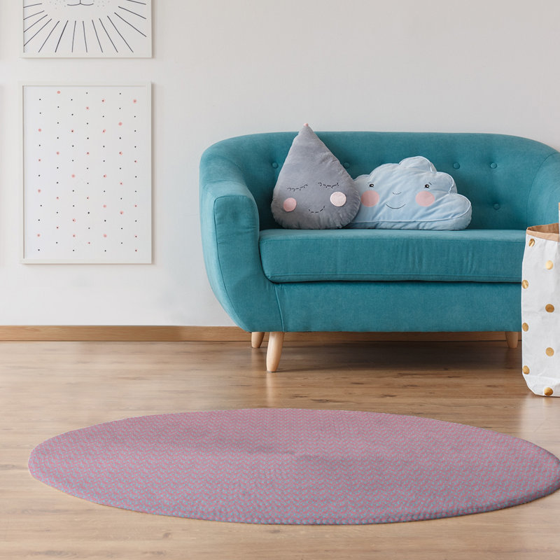 Chenille Ikat Indoor Rug, Round 5'