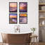 «Purple & Orange Beach Shore Tropical Sunset», impression sur papier 4 pièces-93012229-93012230