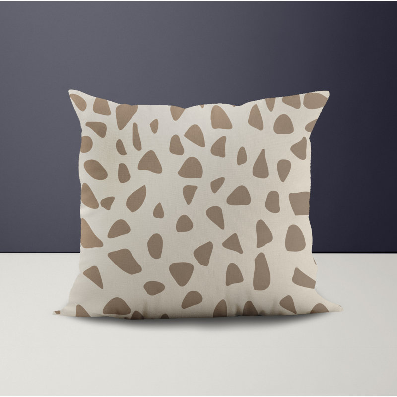 Jeté carré en polyester intérieur / extérieur, Beige, L 15 po x H 15 po