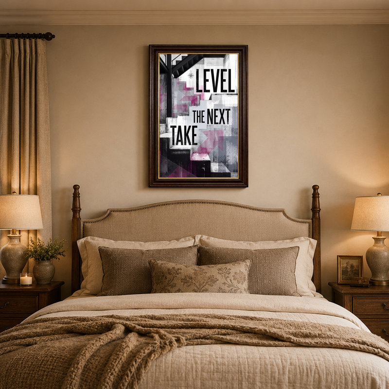 Art mural sur toile noir et rose, 24"H x 16"W