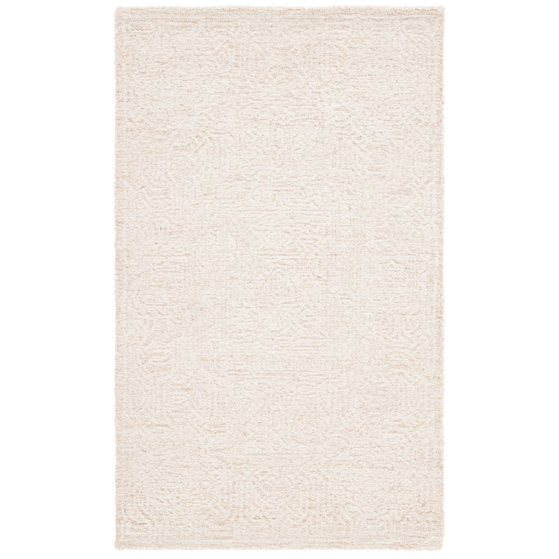 Tapis géométrique en laine et en coton touffeté à la main Houde, Rectangle 3 pi x 5 pi