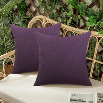 Ensemble de 2 housses de coussins décoratifs intérieurs / extérieurs de couleur vive 18 po x 18 po 