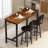 Industrial High Top Dining Set, Compact 3-Piece Pub Table With 2 Comfortable Stools, 2 Size & 4 Color Options For Studio & Cafe-1323709097-1323709096