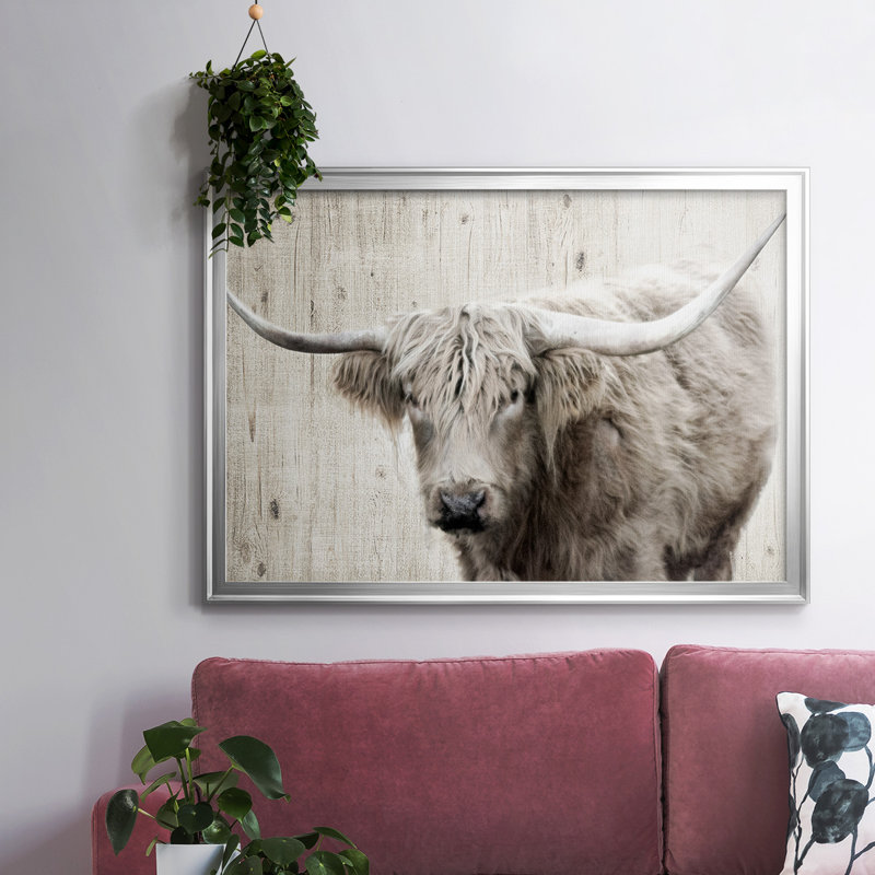 Longhorn sépia, reproduction d'art sur toile, Argent, H 30 po x l 44 po x P 1,5 po