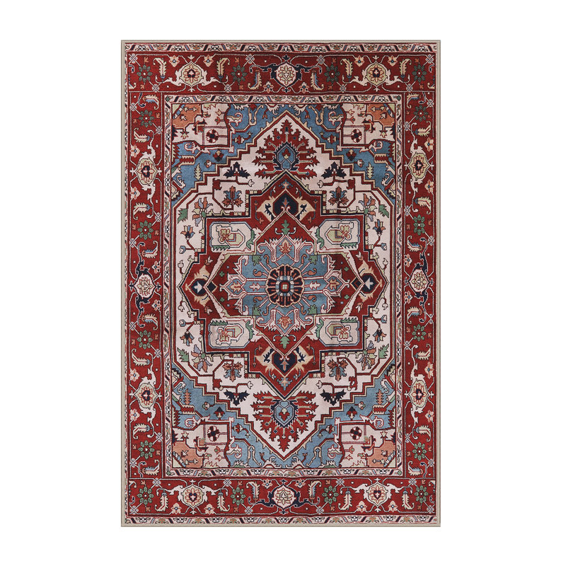 Tapis oriental rouge et bleu, Rectangle 6 pi x 9 pi
