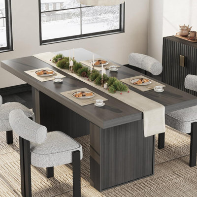 70.8" Large Dining Table with Storage, Modern Wood Dining Table for 6–10, Kitchen & Dining Room Table