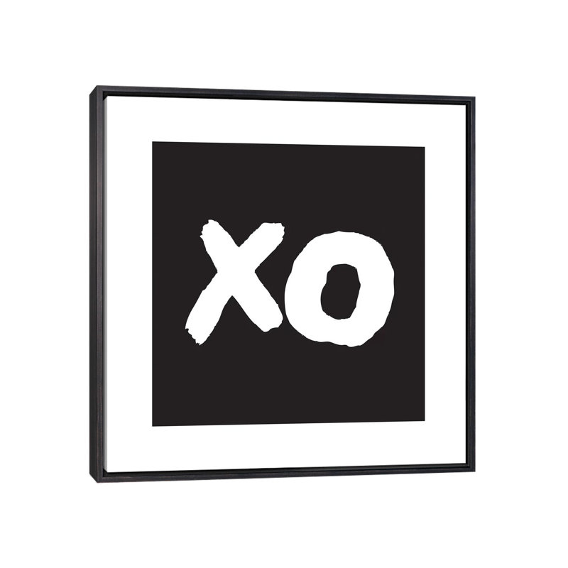 Xo Black Box - impression d'art graphique, Toile avec cadre noir patiné, Pas de tapis, H 26 po x l 26 po x P 1,5 po
