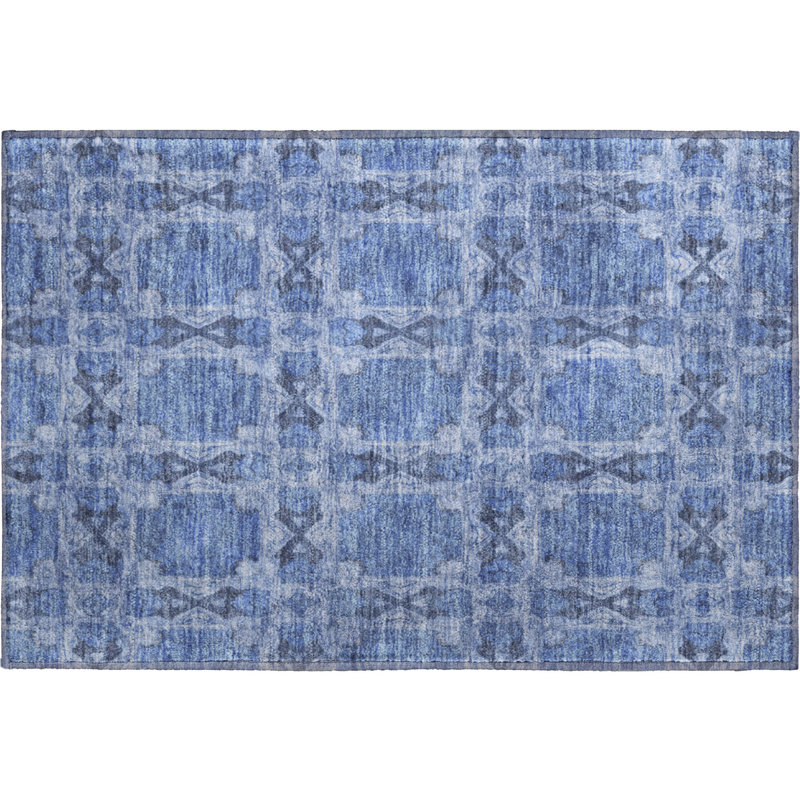 Premium Machine Washable Cerrito AMF564 Denim Rug, Rectangle 1'8" x 2'6"