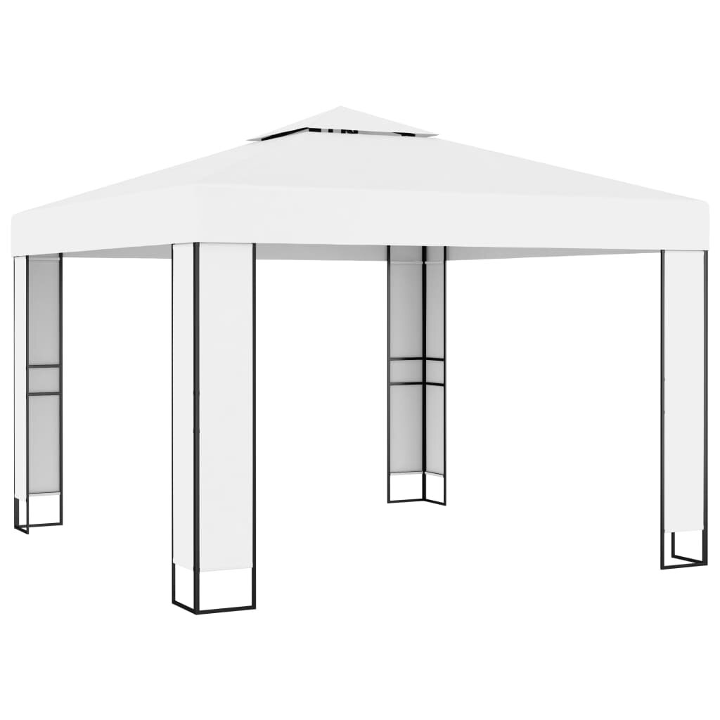 vidaXL Gazebo with Double Roof 118.1x118.1 White