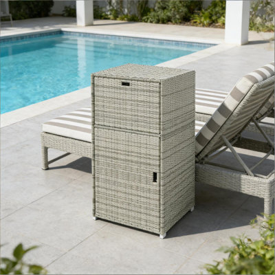 Armoire de rangement de salle de bain durable, rotin en acier, style extérieur moderne