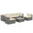 Wicker 6 - Person Modular Patio Conversation Sets with Cushions-2099102511