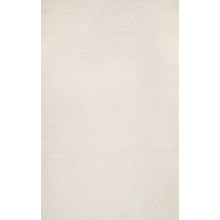 Joey Geometric Handmade Wool/Cotton Cream Area Rug