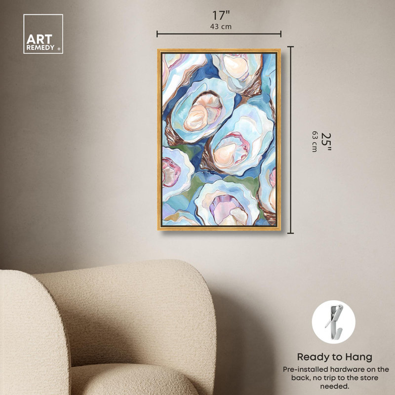 Reproduction d'art moderne sur toile Art Remedy, cadre noir, forme de la nature, H 25 po x l 17 po x P 1,8 po, Doré
