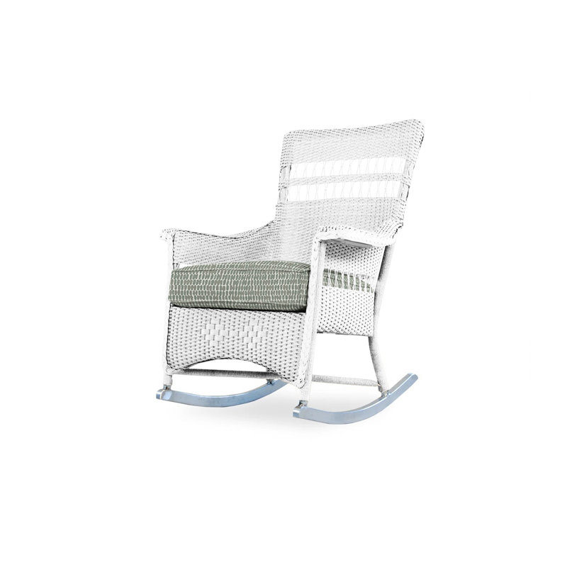 Nantucket Outdoor Rocker Chair, White, Demo Stone