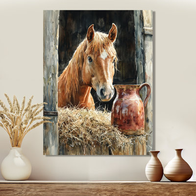Portrait de cheval Dorinela à la grange I - cheval, art mural