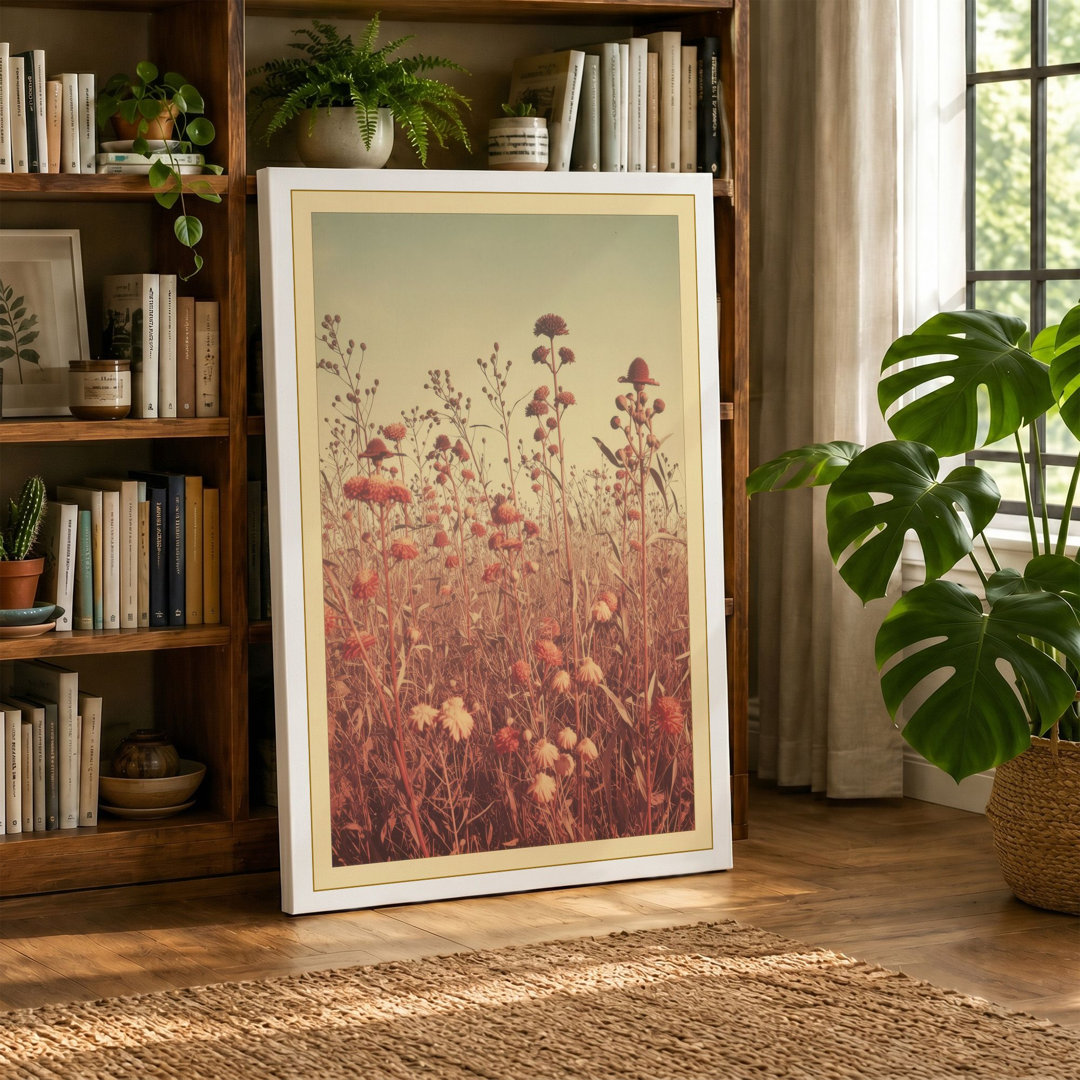 Wildflower Field at Dawn Japandi - Wrapped Canvas