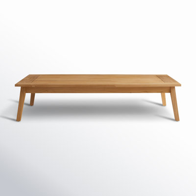 Sibyl Outdoor Solid Teak Wood Coffee Table