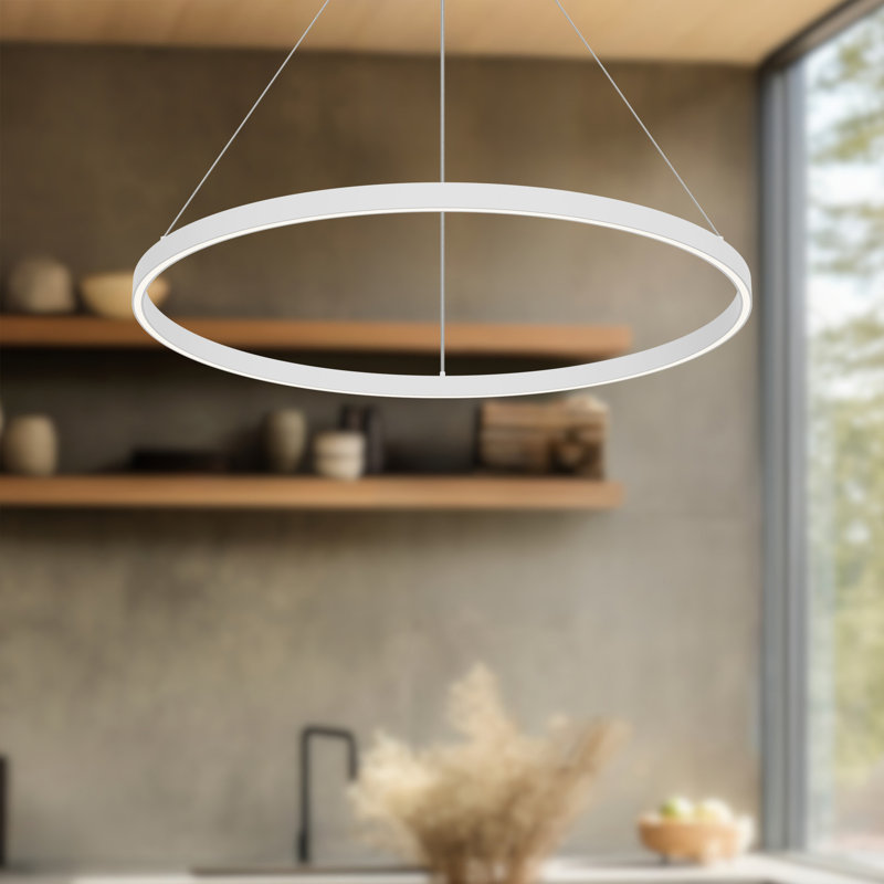 Cerchio 1 - Light LED Pendant, White, 1.5" H x 31.5" W x 31.5" D