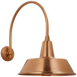 Thomas O'Brien, "Academy 19.5" Arched Mack Barn Light in Soft Copper with 16" Bowers Shade