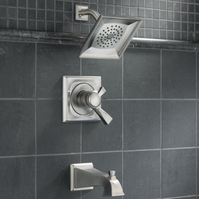 Robinet inverseur pour baignoire et douche avec poignée levier et moniteur Dryden