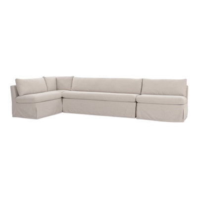 Gusella Slipcover Dining Banquette Beige 121In