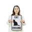 Enseigne de chat en plastique patiné 11 po x 17 po