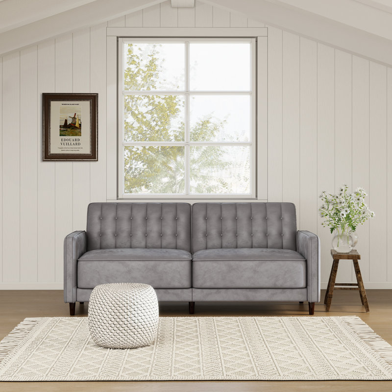 Canapé-lit de luxe 81,6 po en velours, Velours gris velours
