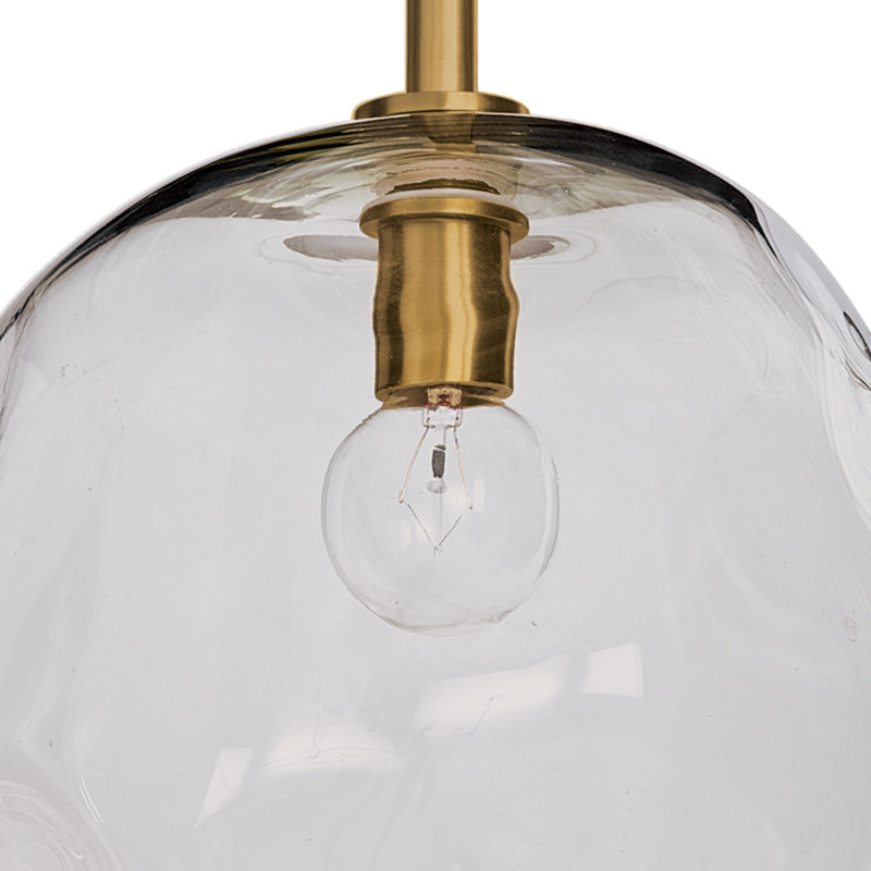 Molten Pendant with Smoke Glass, 54.75" H x 9" W x 9" D