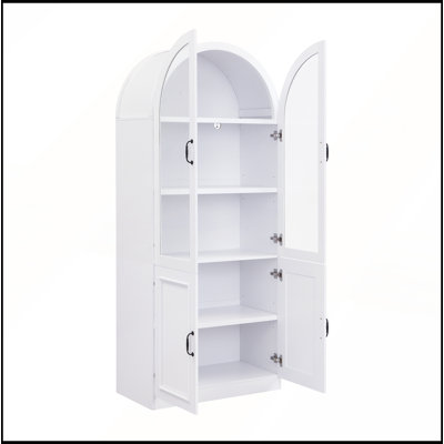Glass Freestanding Linen Cabinet