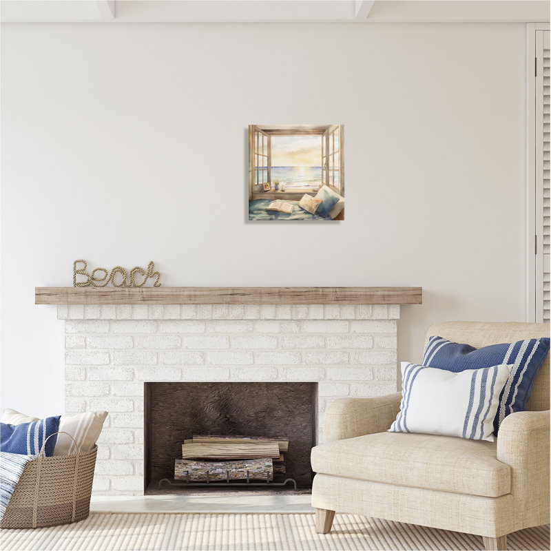 " Highland Dunes Beach Window View ", 17" H x 17" W x 1.5" D