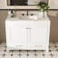 Meuble-lavabo moderne de 43 po avec plateau en marbre artificiel, rangement multifonctionnel et structure solide durable