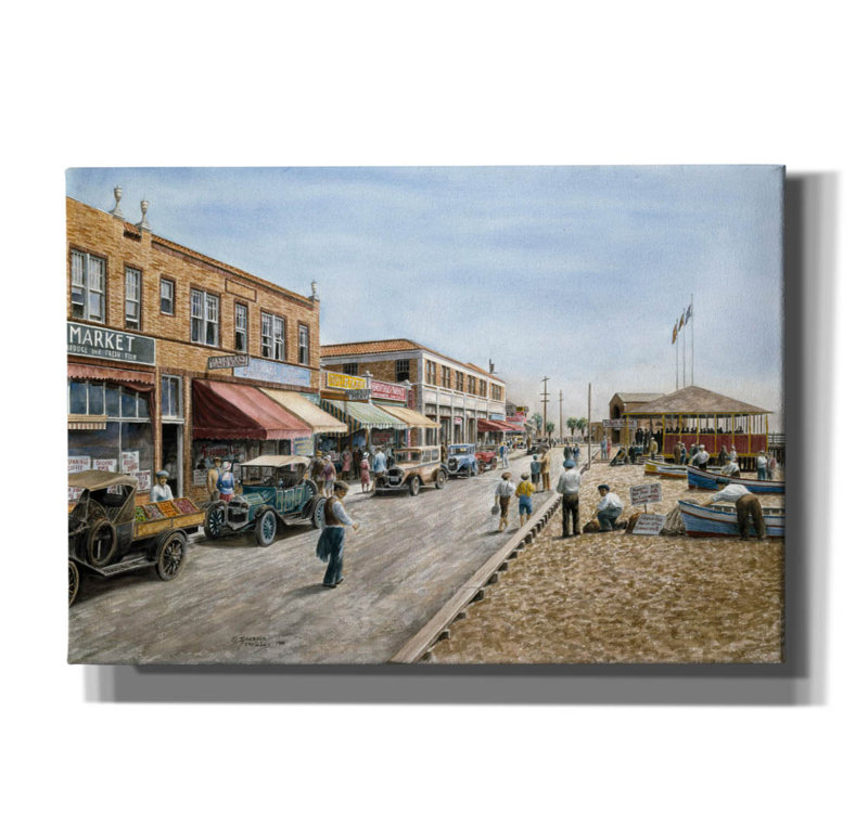 «Newport Beach, Ca 1926» par Stanton Manolakas, art mural sur toile, L 26 po x H 18 po