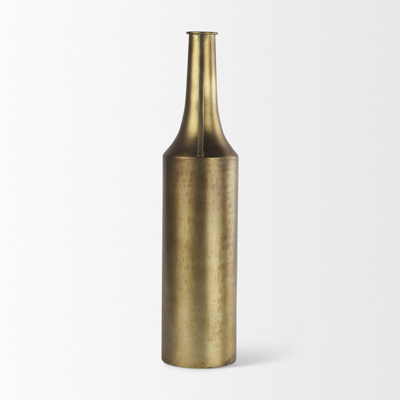 Bouteilles décoratives en métal Datari, Or, H 24 po x l 5,5 po x P 5,5 po
