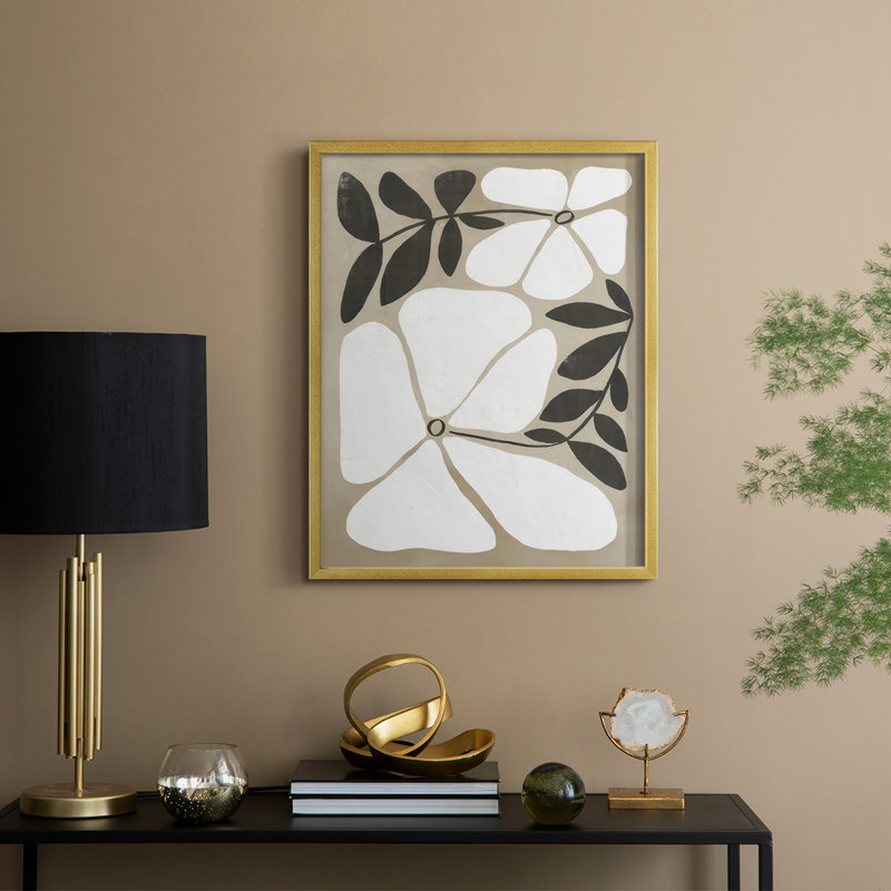 Reproduction encadrée Melty Blooms II - bois massif, H 11 po x l 9 po, Doré