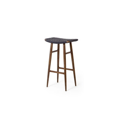 Freja Upholstered Stool with Solid Wood Frame