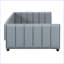 Lit plateforme tapissier grand et simple TG, lit mère et enfant, similicuir-210774278