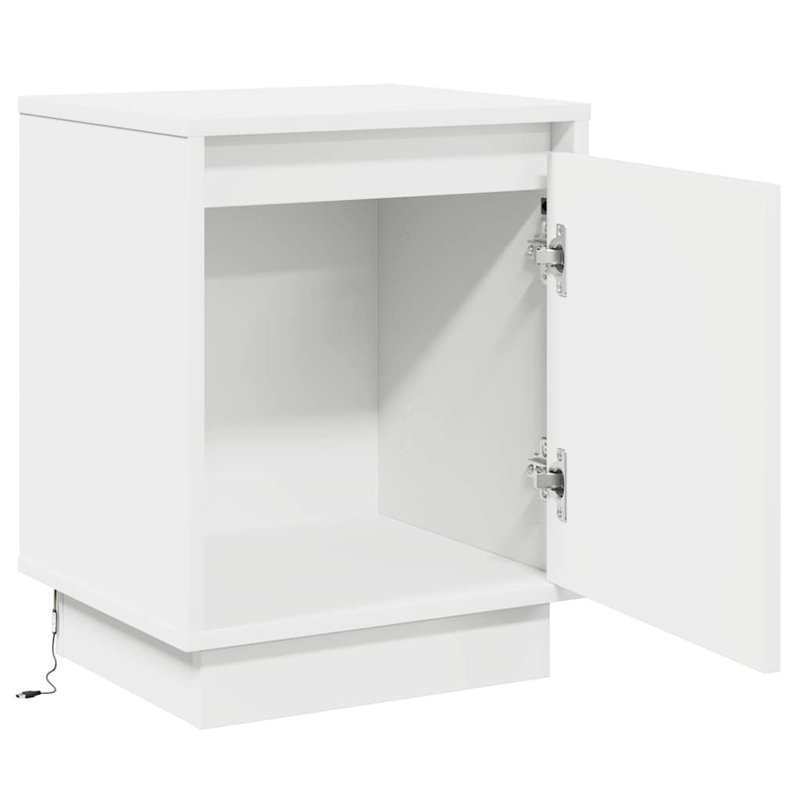 Bedside Cabinet 39 X 34.5 X 50 Cm Engineered Wood, White