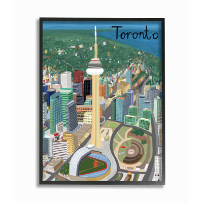 «Toronto City Skyline Colorful Landmark» par Carla Daly - impression d'art graphique