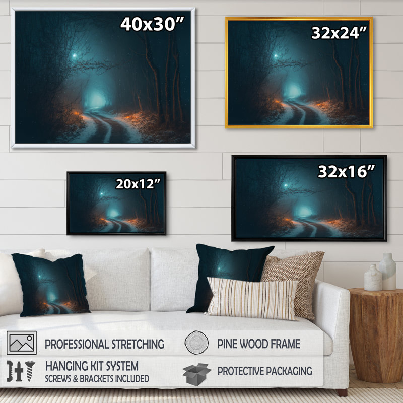" Wintercalm During Forest Winter Time IV ", 24" H x 32" W x 1" D, Gold Floater Frame Canvas