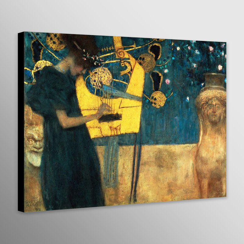 The Music by Gustav Klimt - Wrapped Canvas Painting, 41cm H x 61cm W