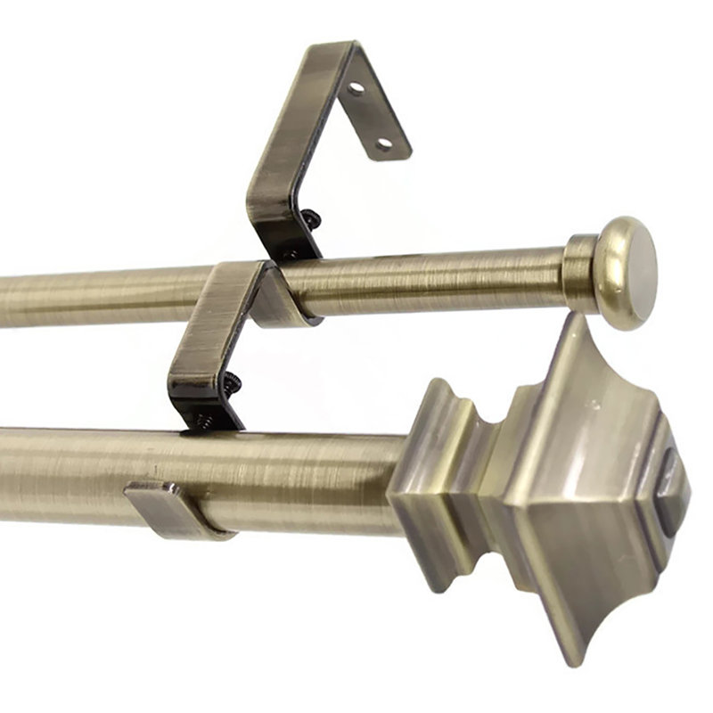 Tringle à rideaux double Braley, Bronze, H 1 po x l 120 po x P 1 po