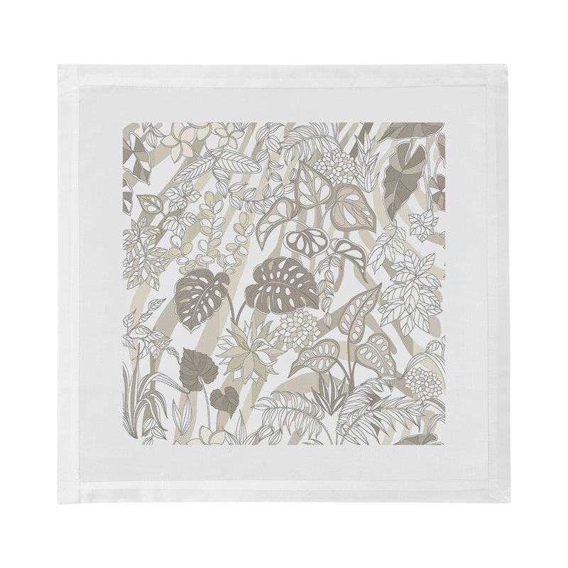 Sabi Jungle Cotton Sateen Dinner Napkins, Neutral