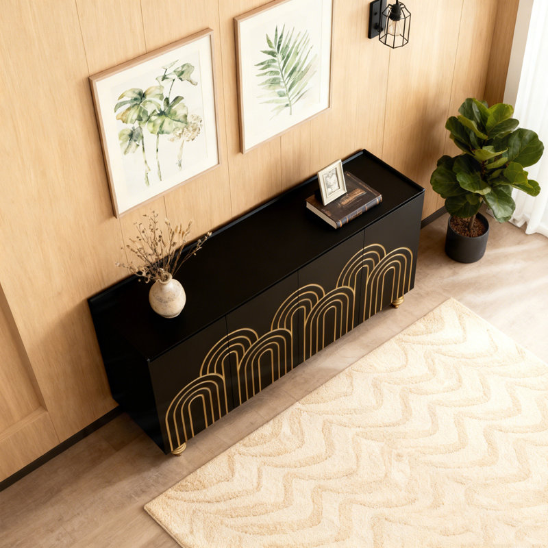 Buffet avec rangement Modern, Noir