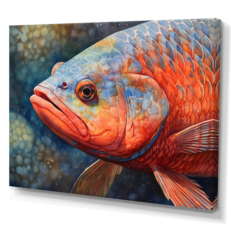 " Underwater Fish Fantasy I ", Wrapped Canvas, 16" H x 32" W x 0.5" D