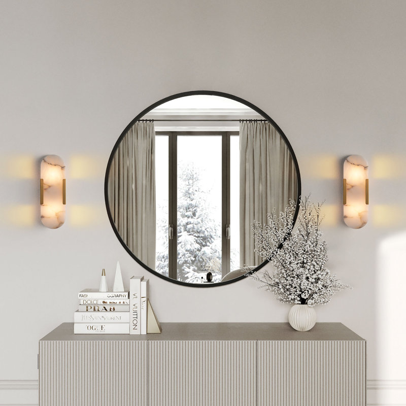 Zaheda Dimmable LED solid brass Wall Mounted Sconce with Alabaster Shade, Brass, 13.7" H x 4.8" W x 3.4" D