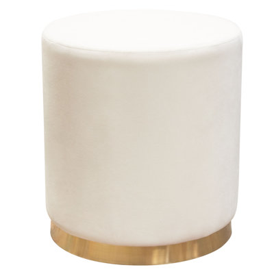 Repose-pieds rond standard en velours Pantilimon