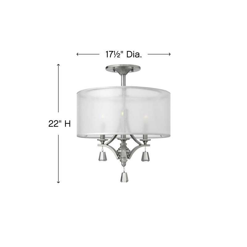 Mime 3 - Light Semi Flush Mount, Brushed Nickel