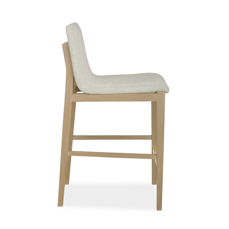 Cavallini Upholstered Stool with Solid Wood Frame