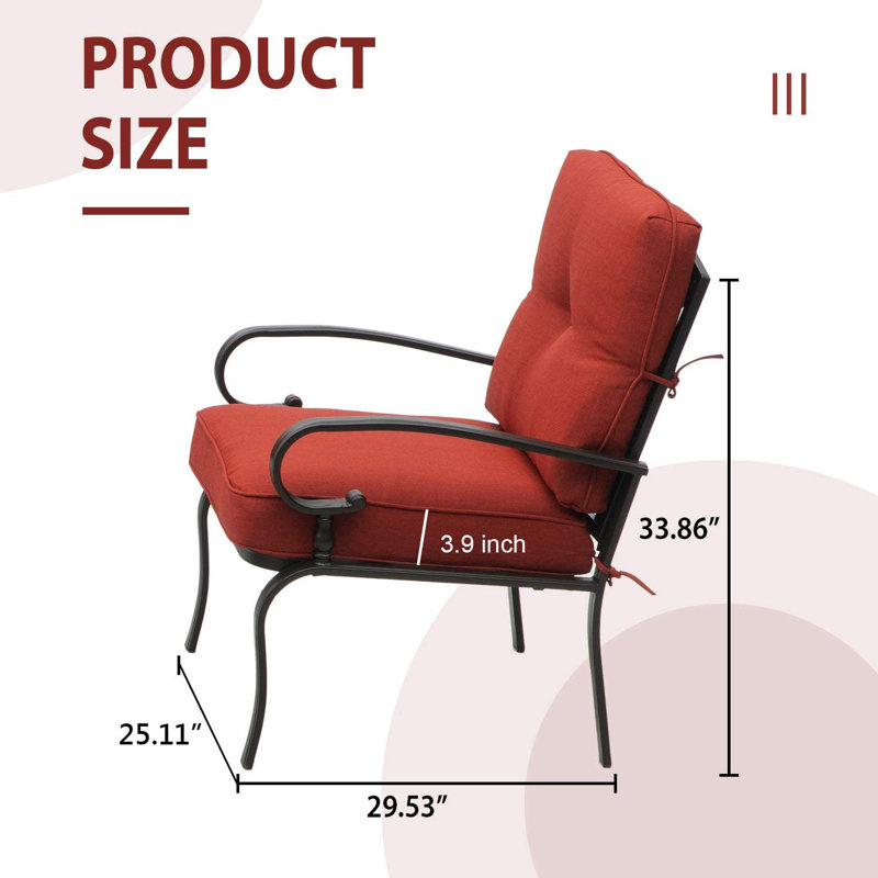 Abubakarr Outdoor Lounge Chair, Red